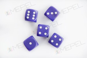 Kości Chessex - kostka k6 16mm Opaque Purple/white