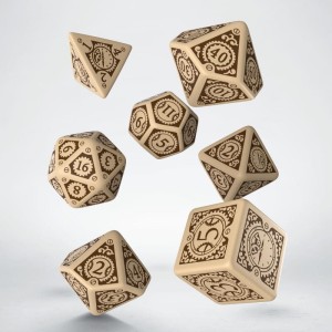 Komplet kości Steampunk - Clockwork - Beżowo-brązowy