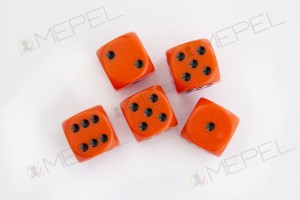 Kości Chessex - kostka k6 16mm Opaque Orange/black