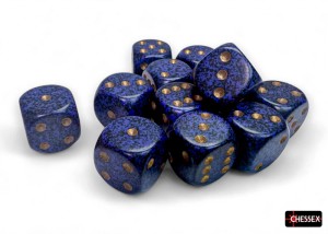 Kości Chessex - kostka k6 16mm Speckled Golden Cobalt