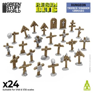 Green Stuff World: Dungeons & Fantasy - Drewniane krzyże z okopów (24 elementy)