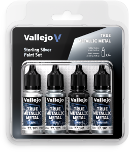 Vallejo: True Metallic Metal - Sterling Silver Paint Set