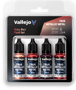Vallejo: True Metallic Metal - Ruby Red Paint Set
