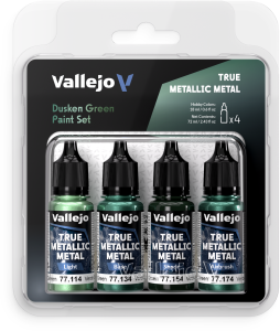 Vallejo: True Metallic Metal - Dusken Green Paint Set