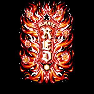 T-shirt: Red - damski L