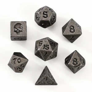 Zestaw kości: Unseelie Mini Metal RPG - Ancient Silver