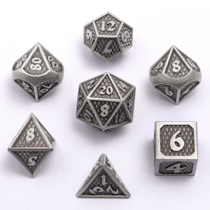 Zestaw kości: Solid Metal Mini Behemoth - Brushed Silver