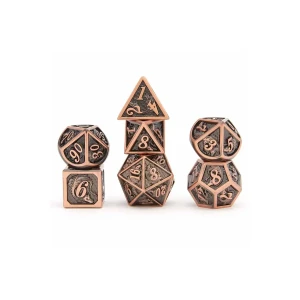Zestaw kości: Ancient Copper Solid Metal Dragon