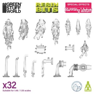 Green Stuff World: Special Effects - Strumienie wody (32 elementy)