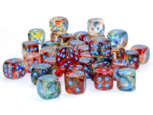 Kości Chessex - kostka k6 12mm Luminary Nebula Primary/blue (świecąca w ciemnościach)