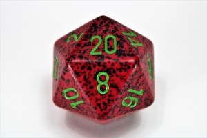 Kości Chessex -  kostka k20 34mm Speckled Strawberry