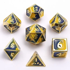 Zestaw kości: Metal Mini Behemoth - Gold w/Yellow&Blue