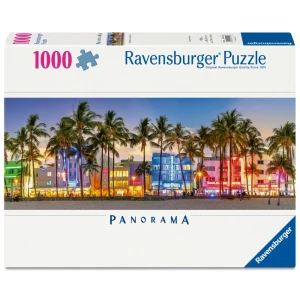 Puzzle 1000 Panorama Night Glow on Ocean Drive