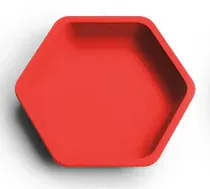 Board Geek Fox: Sześciokątna tacka na tokeny - Budget Version - czerwona