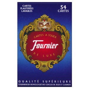 Karty do gry Fournier: 54 Belote Deluxe Bridge - niebieskie