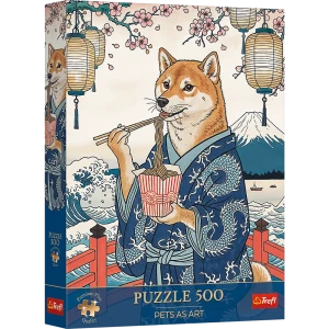 Puzzle 500 Pets as Art - Shiba's Pasta Meditation
