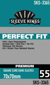 Koszulki na karty Sleeve Kings Perfect Fit Premium Square 70x70mm 55 sztuk