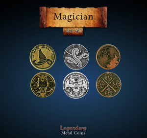 Metalowe monety - Magician (zestaw 24 monet)