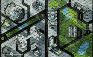 BattleTech: Cities Central Park/Shopping District Battlemat