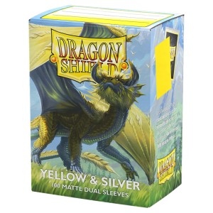 Card sleeves Dragon Shield : Matte Dual - Yellow & Silver - 100 pcs