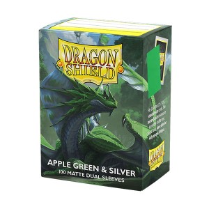 Card sleeves Dragon Shield : Matte Dual - Apple Green & Silver - 100 pcs