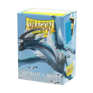 Card sleeves Dragon Shield : Matte Dual - Sky Blue & Silver - 100 pcs