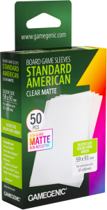 Koszulki na karty Gamegenic: Standard American (59x91 mm) - Clear Matte - 50 sztuk