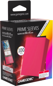 Koszulki na karty Gamegenic: Prime Sleeves (66x91 mm) - Red - 100 sztuk