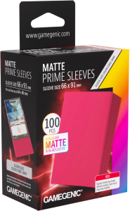 Koszulki na karty Gamegenic: Matte Prime Sleeves (66x91 mm) - Red - 100 sztuk