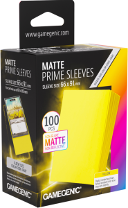 Koszulki na karty Gamegenic: Matte Prime Sleeves (66x91 mm) - Yellow - 100 sztuk