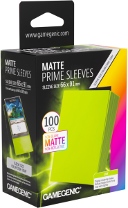 Koszulki na karty Gamegenic: Matte Prime Sleeves (66x91 mm) - Lime - 100 sztuk