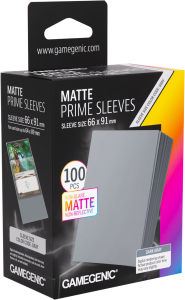 Koszulki na karty Gamegenic: Matte Prime Sleeves (66x91 mm) - Dark Gray - 100 sztuk