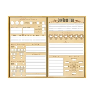 LexOccultum RPG: Character sheets (20 sztuk)