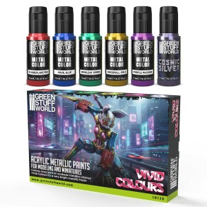 Green Stuff World: Vivid Metallic Paints Set 6x17ml
