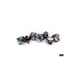 Kości Chessex - zestaw 7 kostek Brush Dark Side/Blue