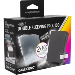 Koszulki na karty Gamegenic: Prime Double Sleeving Pack (66x91 mm/64x89 mm) 2x100 sztuk - Black