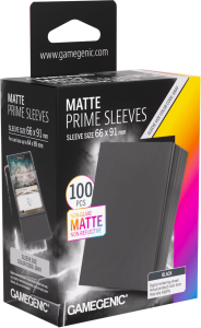 Koszulki na karty Gamegenic: Matte Prime Sleeves (66x91 mm) - Black - 100 sztuk