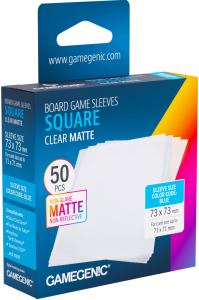 Koszulki na karty Gamegenic: Square (73x73 mm) - Clear Matte - 50 sztuk