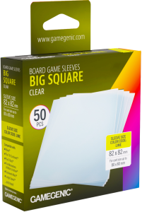 Koszulki na karty Gamegenic: Big Square (82x82 mm) - Clear - 50 sztuk