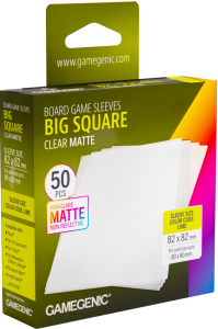 Koszulki na karty Gamegenic: Big Square (82x82 mm) - Clear Matte - 50 sztuk