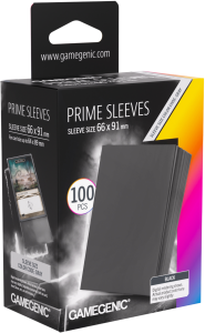 Koszulki na karty Gamegenic: Prime Sleeves (66x91 mm) - Black - 100 sztuk