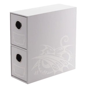 Dragon Shield Fortress 2-Card Drawers Vertical Box - White