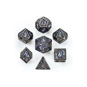 Zestaw kości: Solid Metal Dragon - Gunmetal w/Purple