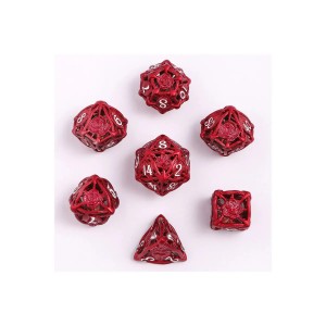 Zestaw kości: Hollow Rose Polyhedral Metal - Red