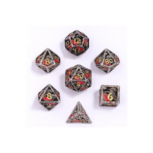 Zestaw kości: Dragon's Hymn Hollow Metal - Ancient Silver