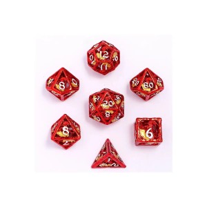 Zestaw kości: Dragon's Hymn Hollow Metal - Red