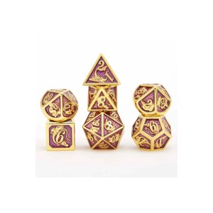 Zestaw kości: Solid Metal Dragon - Gold midnight dream purple