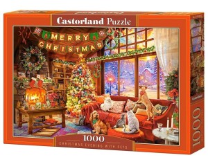Puzzle 1000 Christmas Evening With Pets