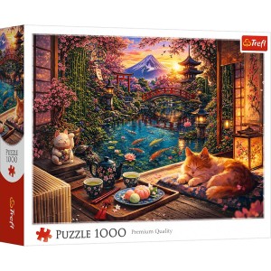 Puzzle 1000 Cat in the Sakura Garden