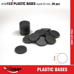 Mirage Hobby: Podstawka plastikowa okrągła 25mm (20 sztuk)